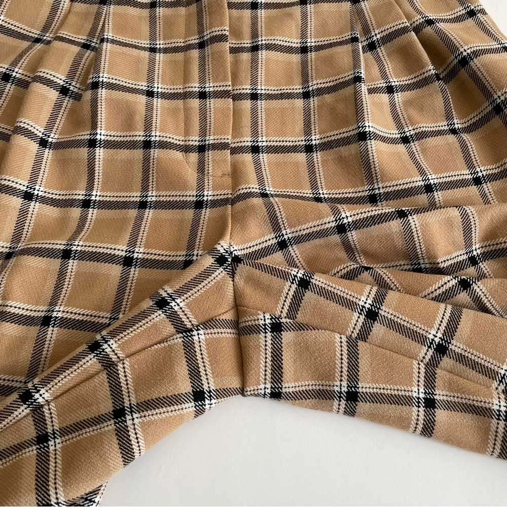 Aritzia Wilfred Carrot Windowpane Plaid Check Trouser Pant Camel Tan - Picture 9 of 14